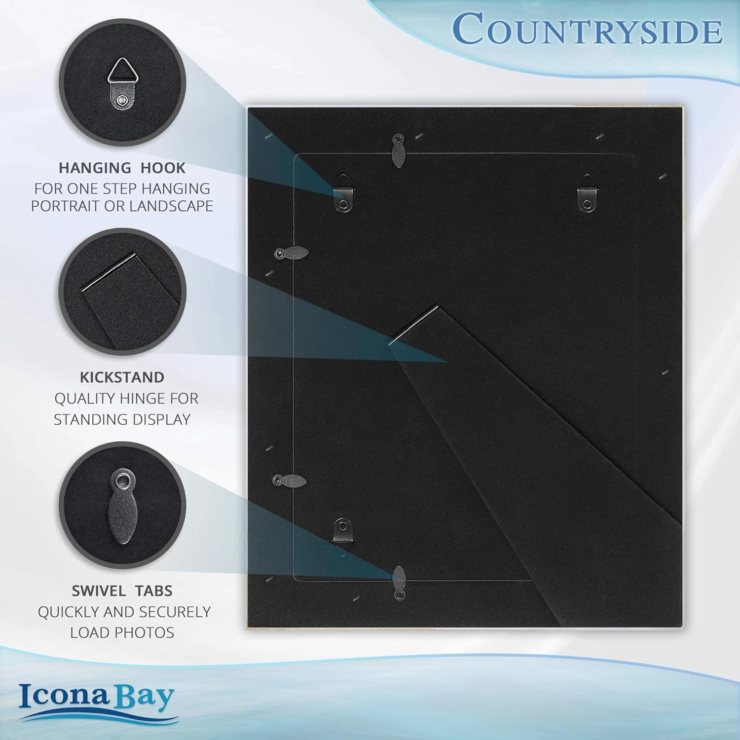 Icona Bay 8x10 Picture Frames with Mat (Alpine White, 3 Pack), French Country Style Picture Frame Set, Wall Mount or Table Top, Countryside Collection