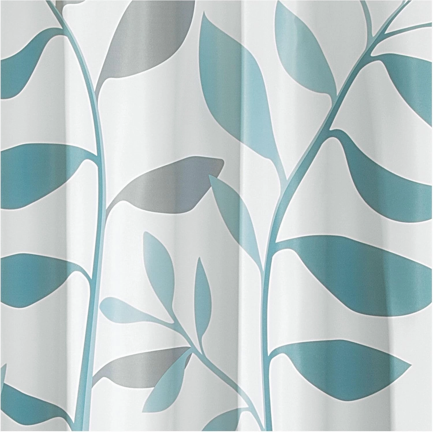 iDesign Laurel Fabric Polyester Shower Curtain, 72" x 72" - Gray/Blue