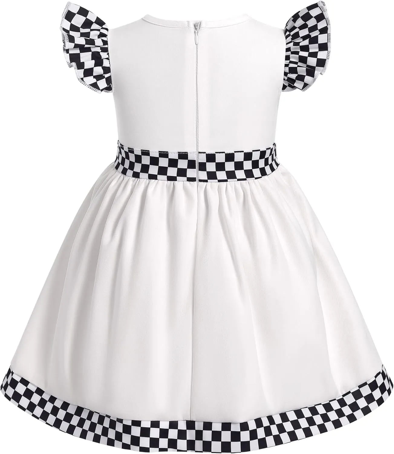 IMEKIS Baby Girl Race Car 1st 2nd Birthday Outfit Ruffle Sleeve Dress Cake Smash Photo Shoot Halloween Costume