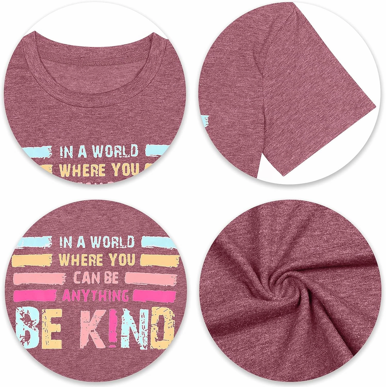 in A World Where You Can Be Anything Be Kind T-Shirt Women Inspirational Graphic Tee Casual Short Sleeve Tee Tops