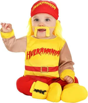 Infant Hulk Hogan Costume Yellow Shirt, Pants, Bandana Hat, Booties Baby Hulk Hogan Outfit