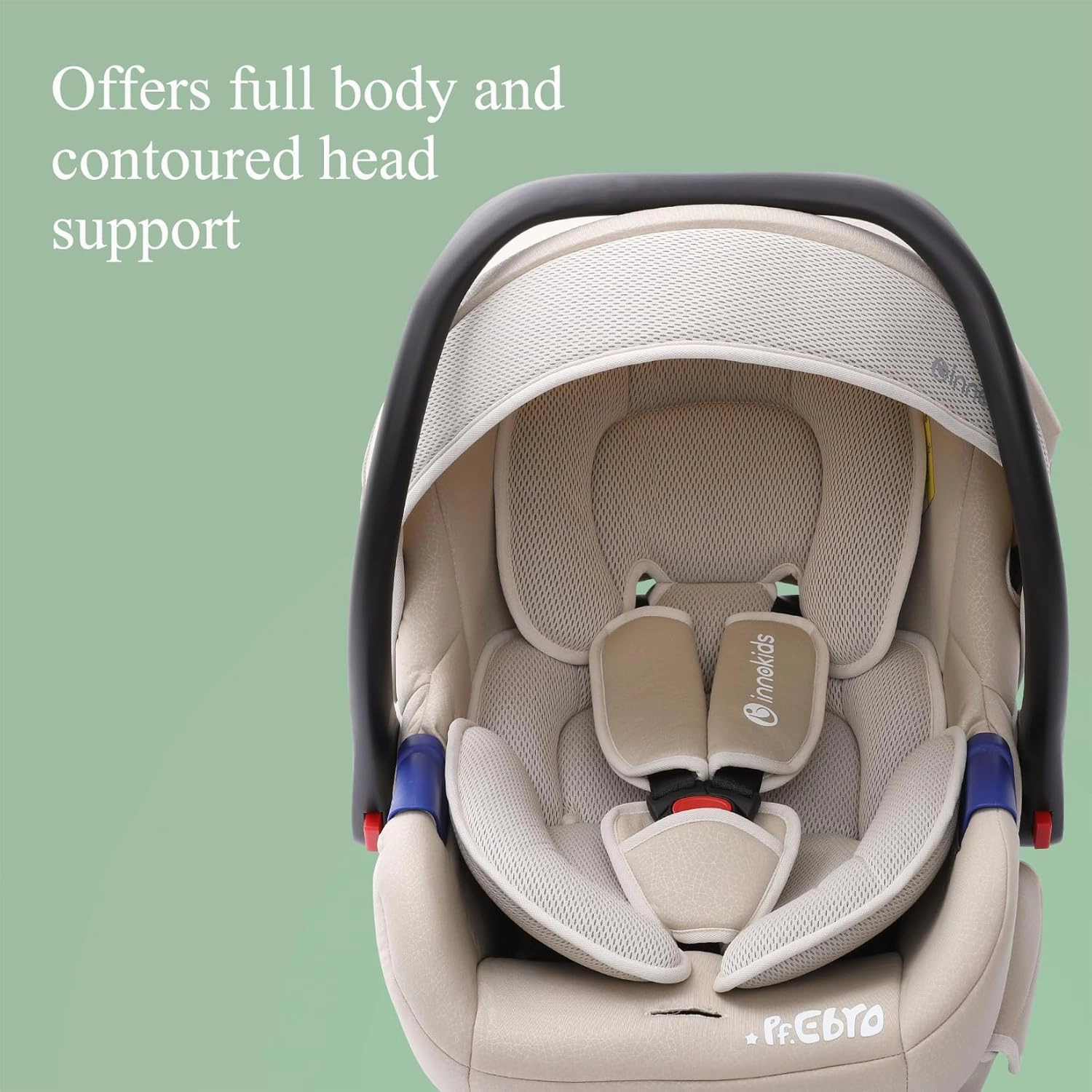 Infant Car Seat Insert, Car Seat Head and Body Supports for Babies, Soft Car Seat Insert Cushion Pad Suit for Infant Car Seats and Baby Strollers(Beige)