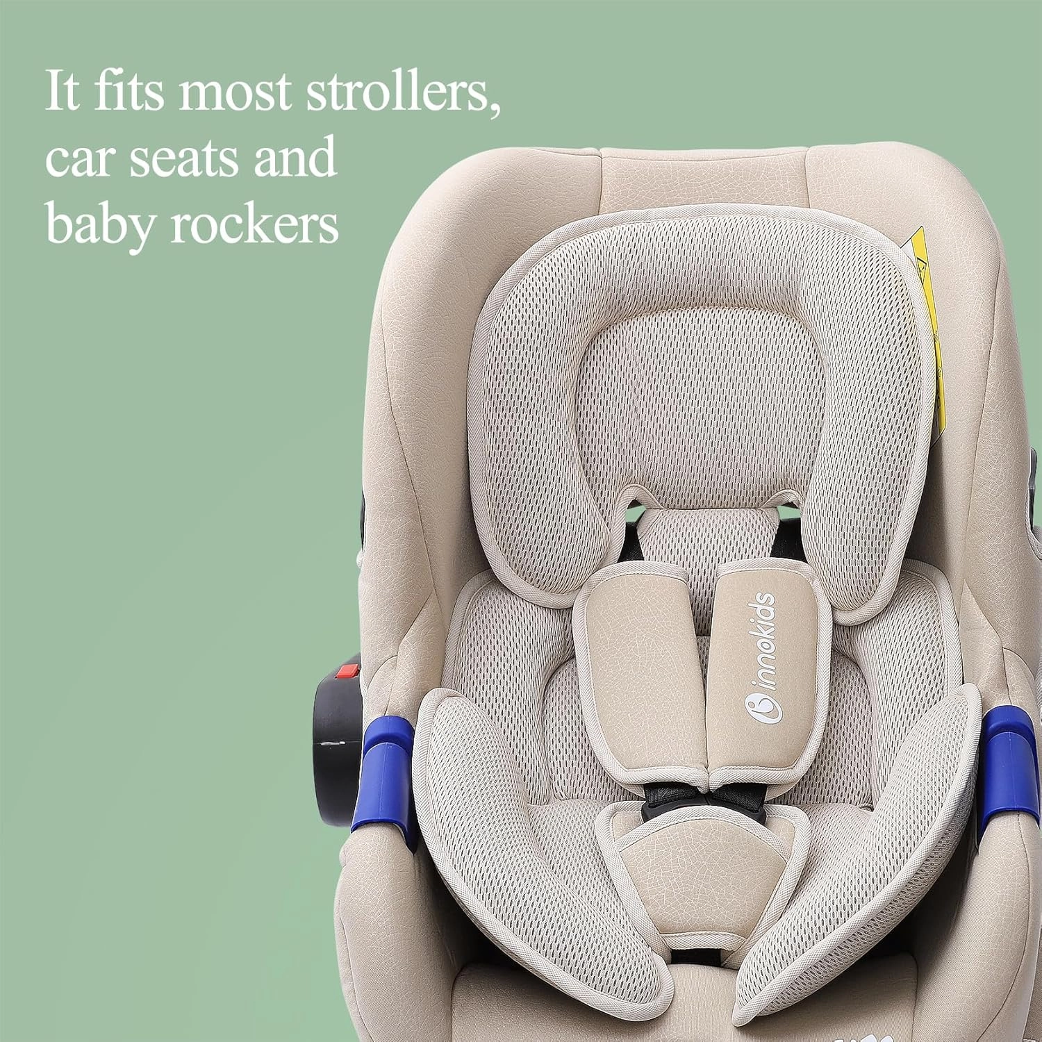 Infant Car Seat Insert, Car Seat Head and Body Supports for Babies, Soft Car Seat Insert Cushion Pad Suit for Infant Car Seats and Baby Strollers(Beige)