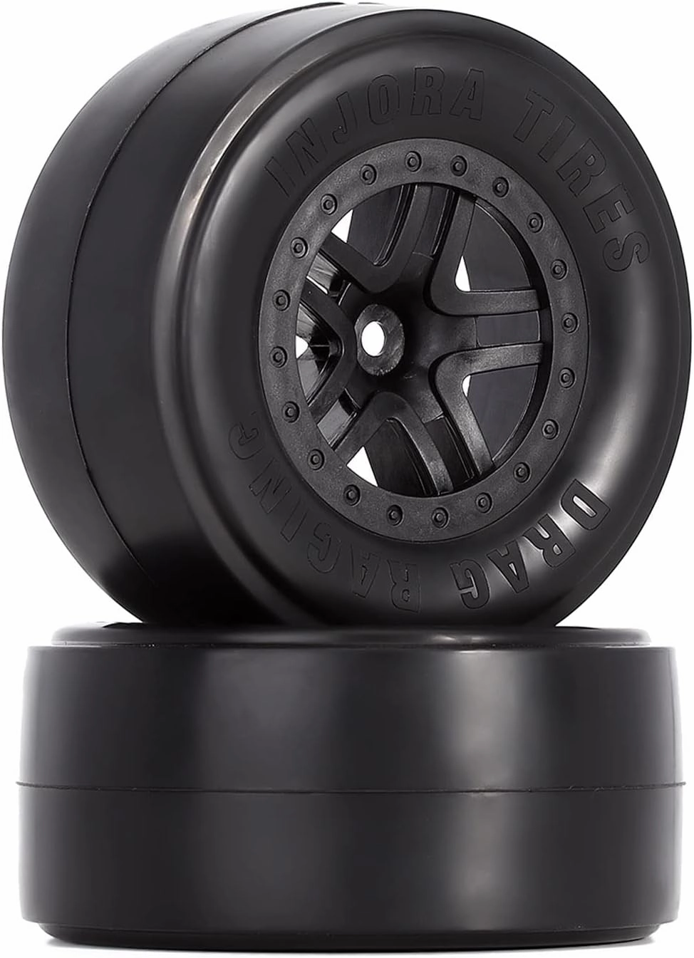 INJORA Drag Racing Tires Rear 2.2"/3.0" Belted Slick Tires for 1/10 RC Car No-prep Drag Racing Car Losi 22S, AE DR10 Short Course Slash