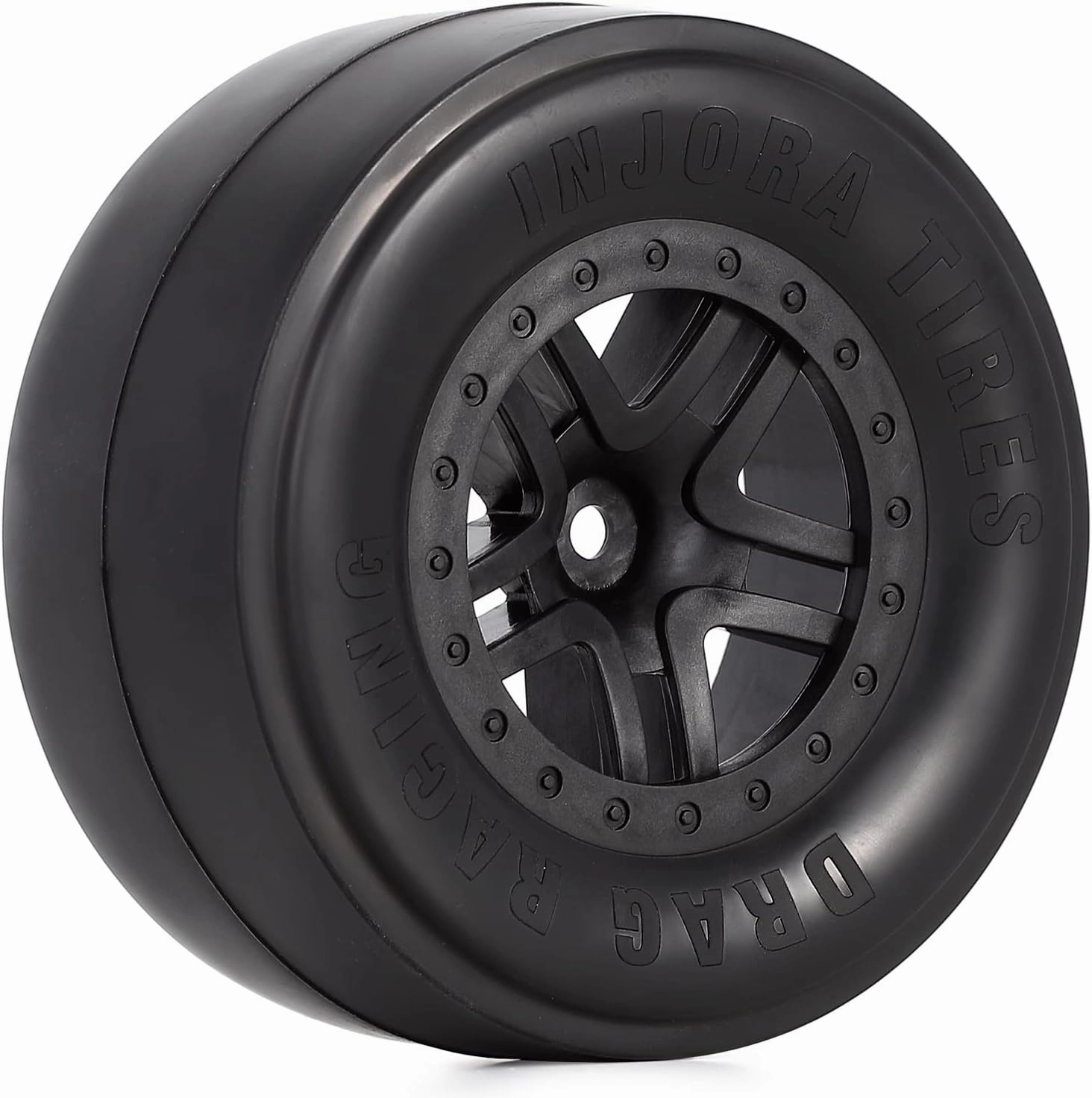 INJORA Drag Racing Tires Rear 2.2"/3.0" Belted Slick Tires for 1/10 RC Car No-prep Drag Racing Car Losi 22S, AE DR10 Short Course Slash
