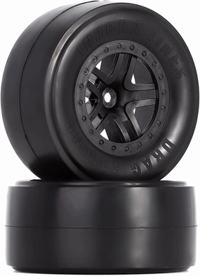 INJORA Drag Racing Tires Rear 2.2"/3.0" Belted Slick Tires for 1/10 RC Car No-prep Drag Racing Car Losi 22S, AE DR10 Short Course Slash