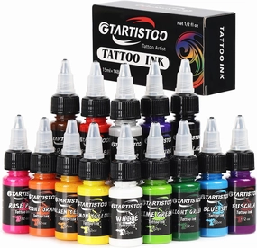 Ink Professional 1/2OZ (14 Colors 15ml) Vegan-Friendly Pigment Ink Supplies Ink