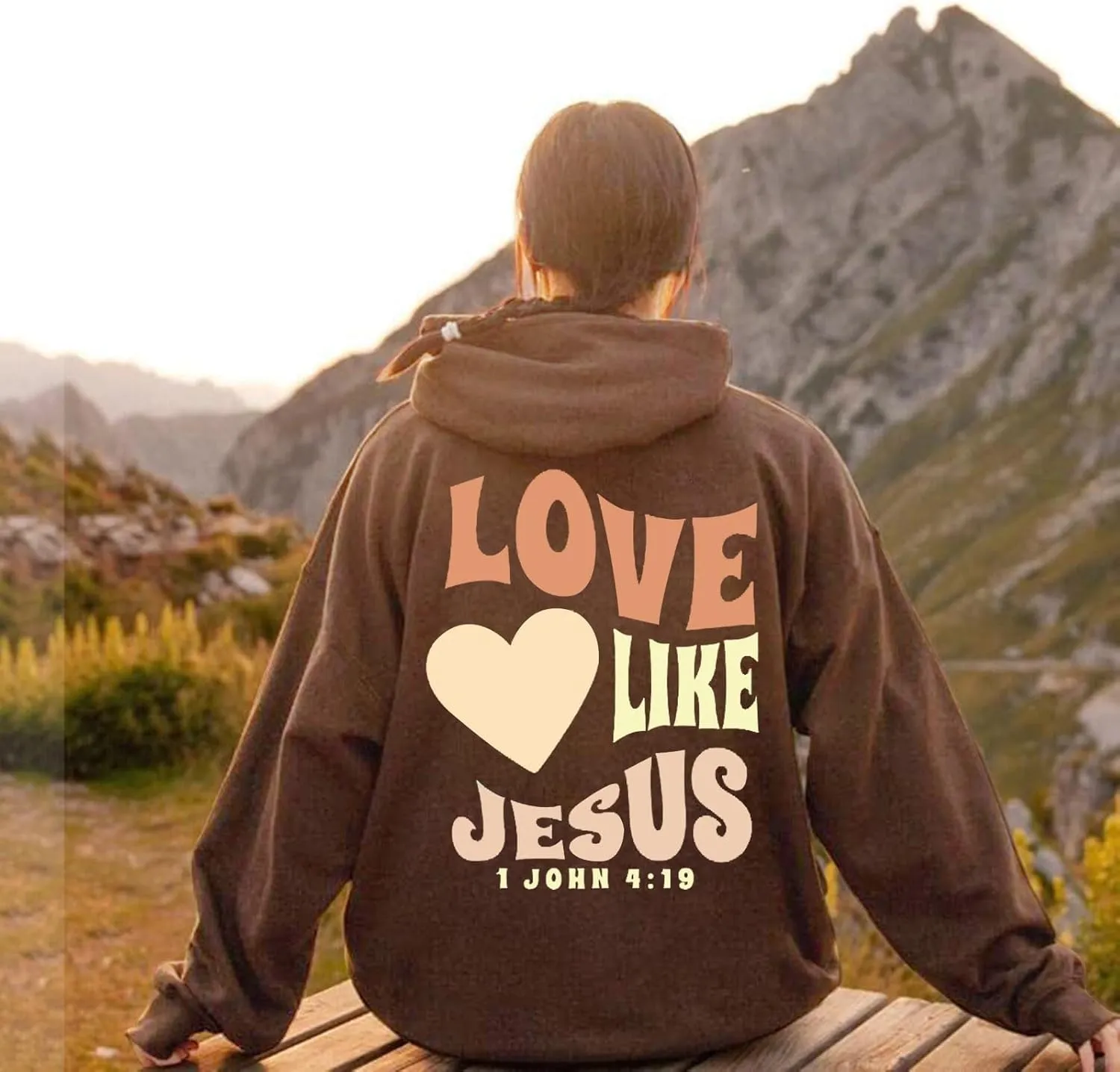Inspirational for Women Jesus Sweatshirts Comfort Sweatshirt Christian Hoodies Pull Over Love Like Jesus Bible Verse