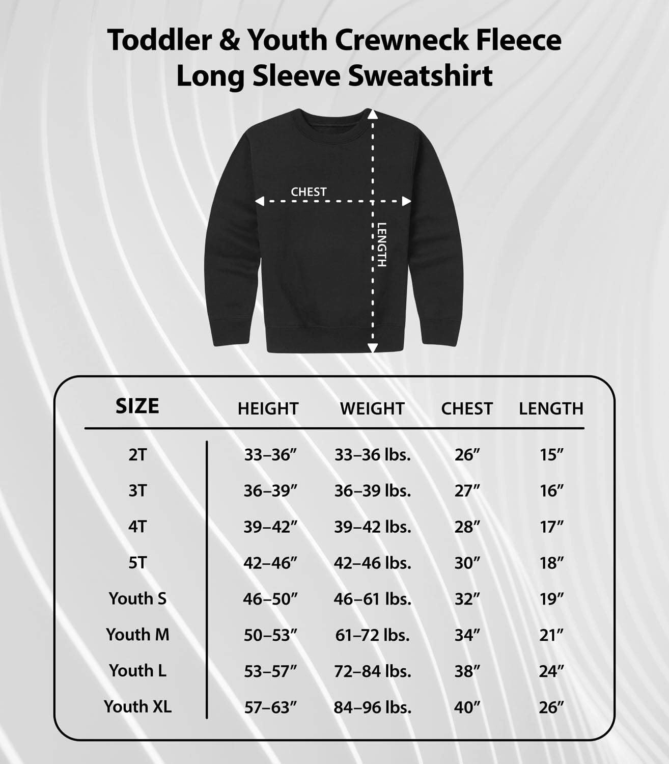 Instant Message - Shark Biting Surf Board - Toddler & Youth Crewneck Fleece Sweatshirt