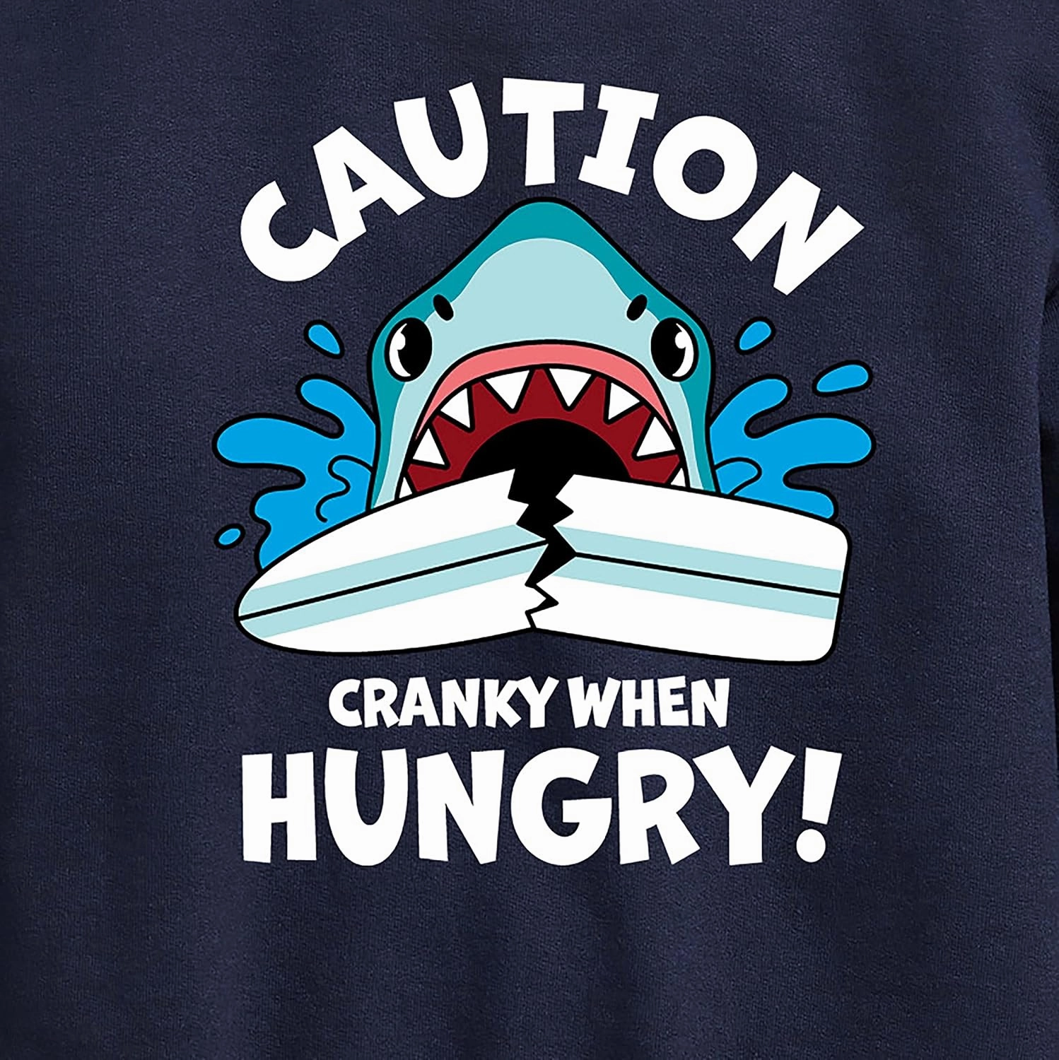 Instant Message - Shark Biting Surf Board - Toddler & Youth Crewneck Fleece Sweatshirt