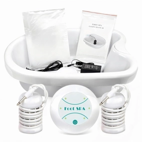 Ionic Detox Foot Bath Machine for Home Beauty Salon Spa - Personal Foot Cleanse SPA With Basin, 100 Liners