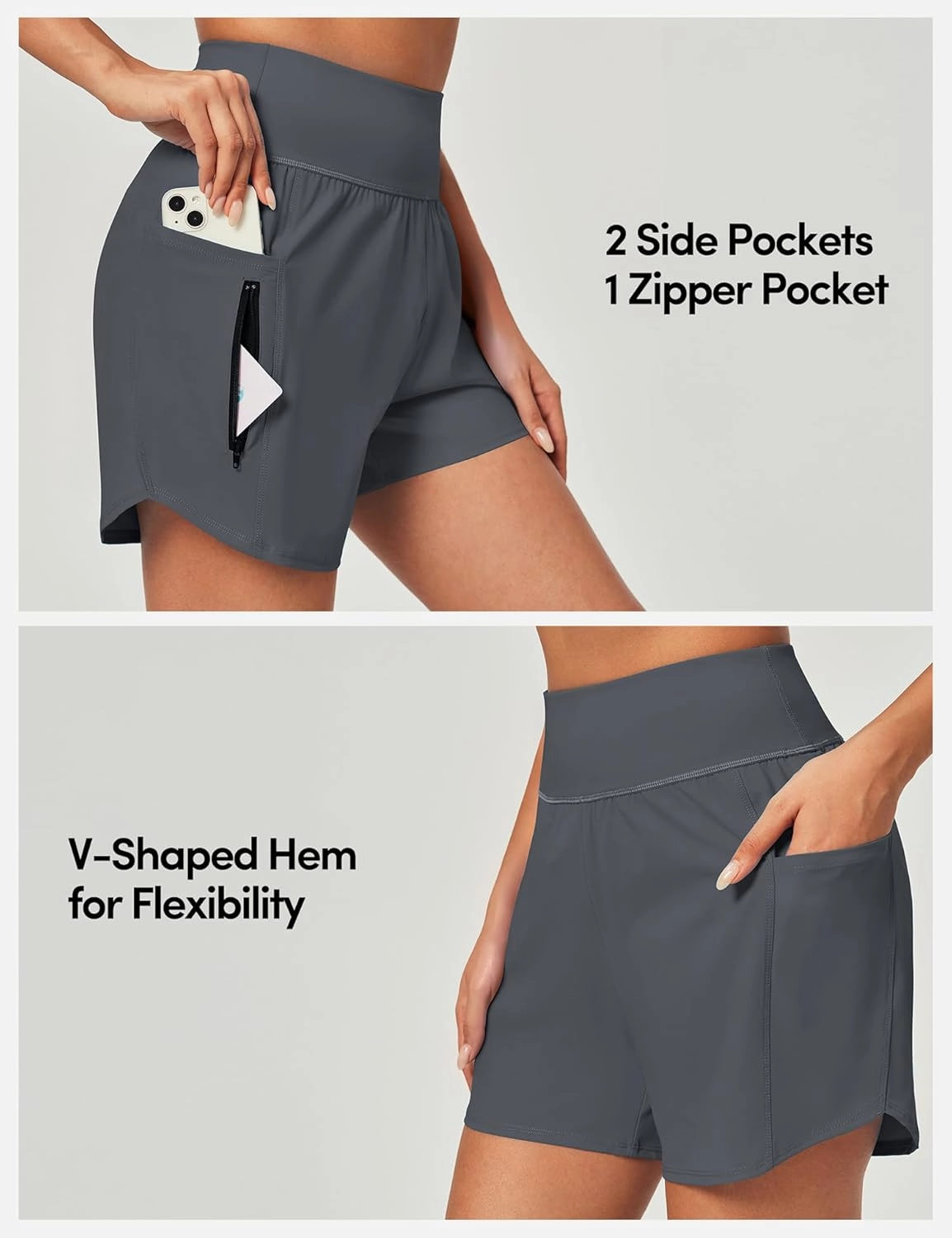 IUGA 5'' Swim Board Shorts Women High Waisted Beach Shorts for Women Quick Dry UPF 50  Swimsuit Bottoms with Liner