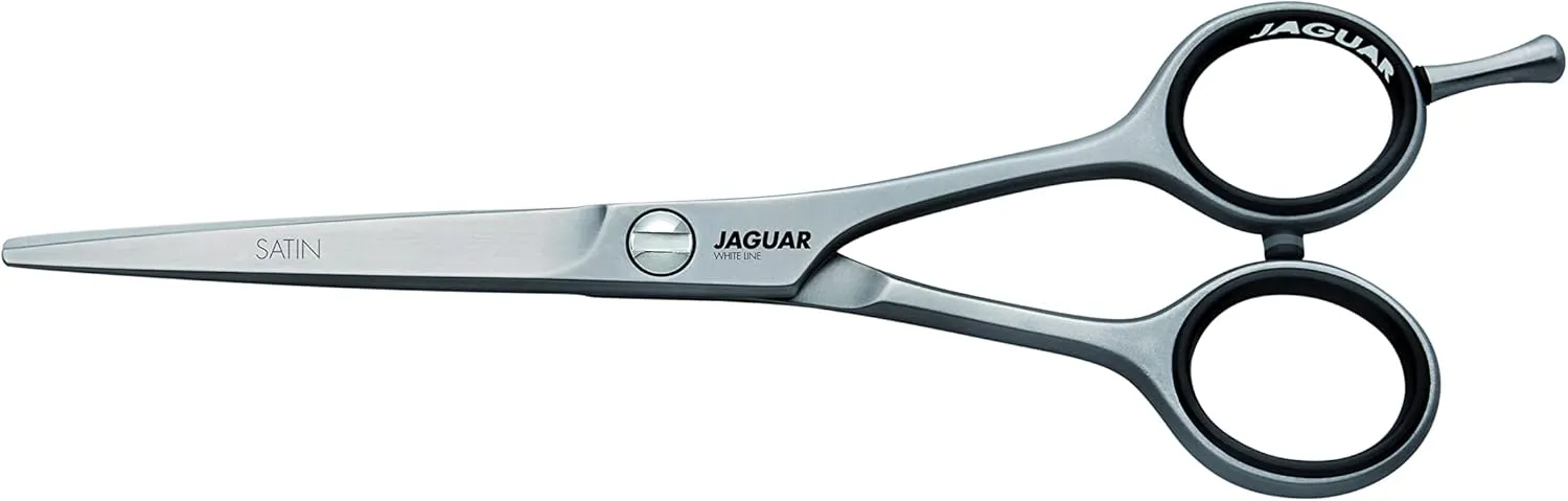 Jaguar Shears White Line Satin 7.0 Inch Professional Steel Hair Cutting & Trimming Scissors for Salon Stylists, Beauticians, Hairdressers and Barbers, Classic Design, Made in Germany