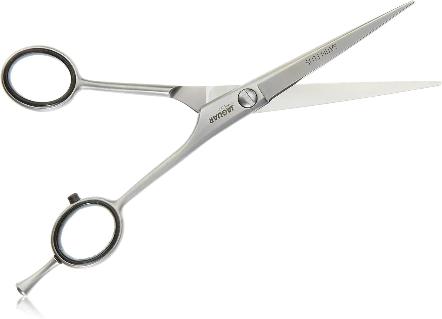 Jaguar Shears White Line Satin Plus 6.0 Inch Professional Steel Hair Cutting & Trimming Scissors for Salon Stylists, Beauticians, Hairdressers and Barbers, Classic Design, Made in Germany