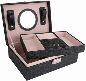 Jewellery Organizer for Women, Jewellery Box Layers for Earrings Ring Necklace Bracelet Jewelry Storage Classic Watch Lock