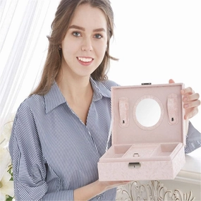 Jewellery Organizer for Women, Jewellery Box Layers for Earrings Ring Necklace Bracelet Jewelry Storage Classic Watch Lock