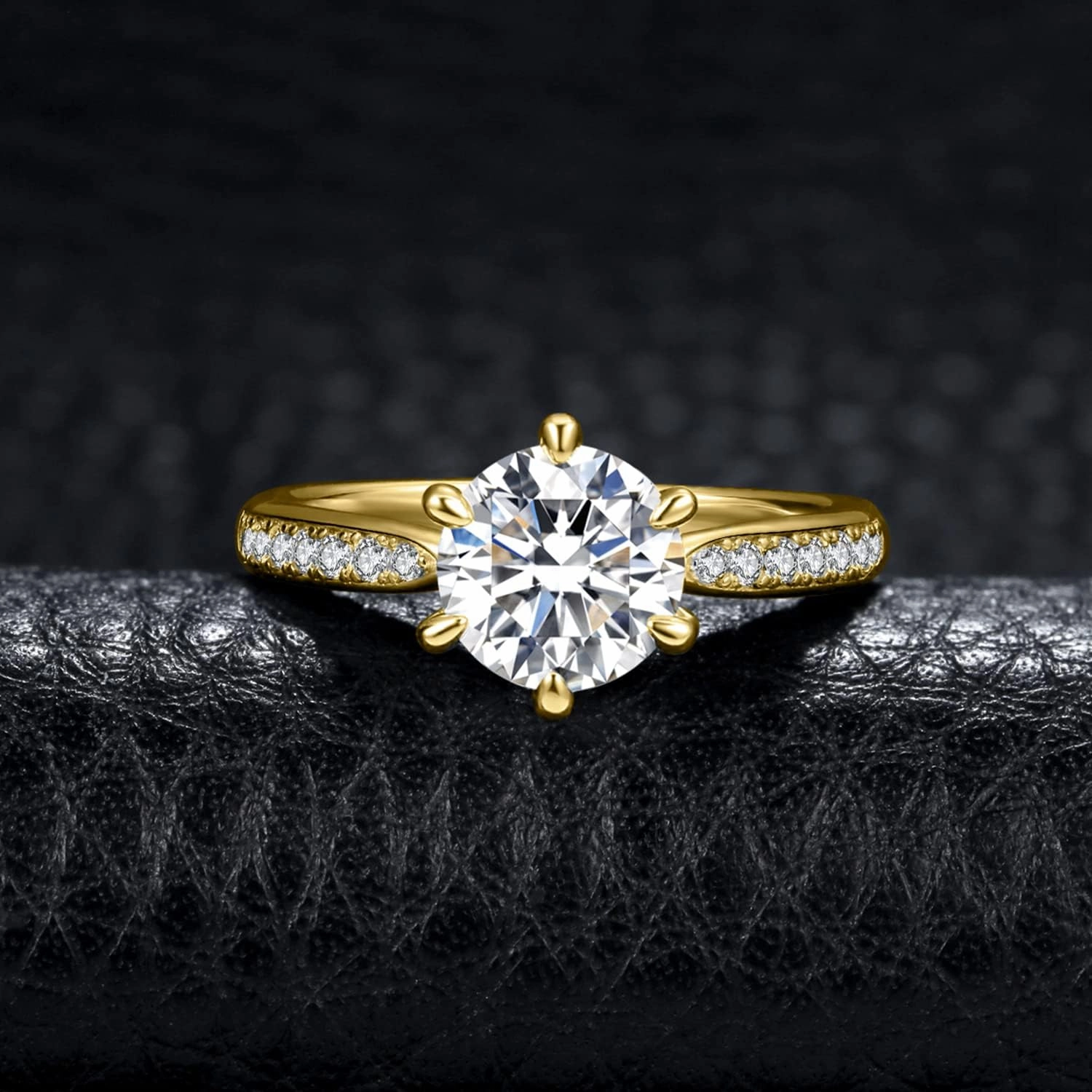 JewelryPalace Classic 1ct 2ct 3ct Cubic Zirconia Solitaire Engagement Rings for Women, 925 Sterling Silver Promise Ring for Her, Round Cut Simulated Diamond Anniversary Wedding Rings Size 4-12