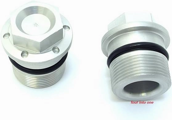 Joker Machine Fork Tube Plugs - 35mm - Silver - Compatible with Honda MT250 XL250 XL350 CB450K CB500T CB550F CB550K CB750A CB750F CB750K