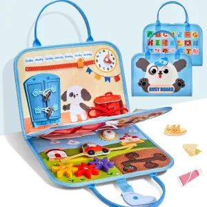 JoyCat Busy Board Montessori Toy for 1 2 3 4 Years Old, Activity Books, Sensory Toys for Toddlers, Airplane Car Travel Toys Birthday Gifts for Boys Girls