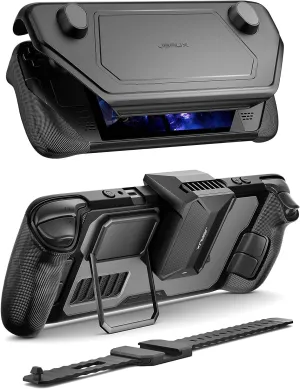 JSAUX ModCase Compatible with Steam Deck/Steam Deck OLED, PC0104 Modular Valve Steam Deck Case Include Protective Case, Face Cover, Cooling Fan, Metal Bracket and Strap - Cooler Set