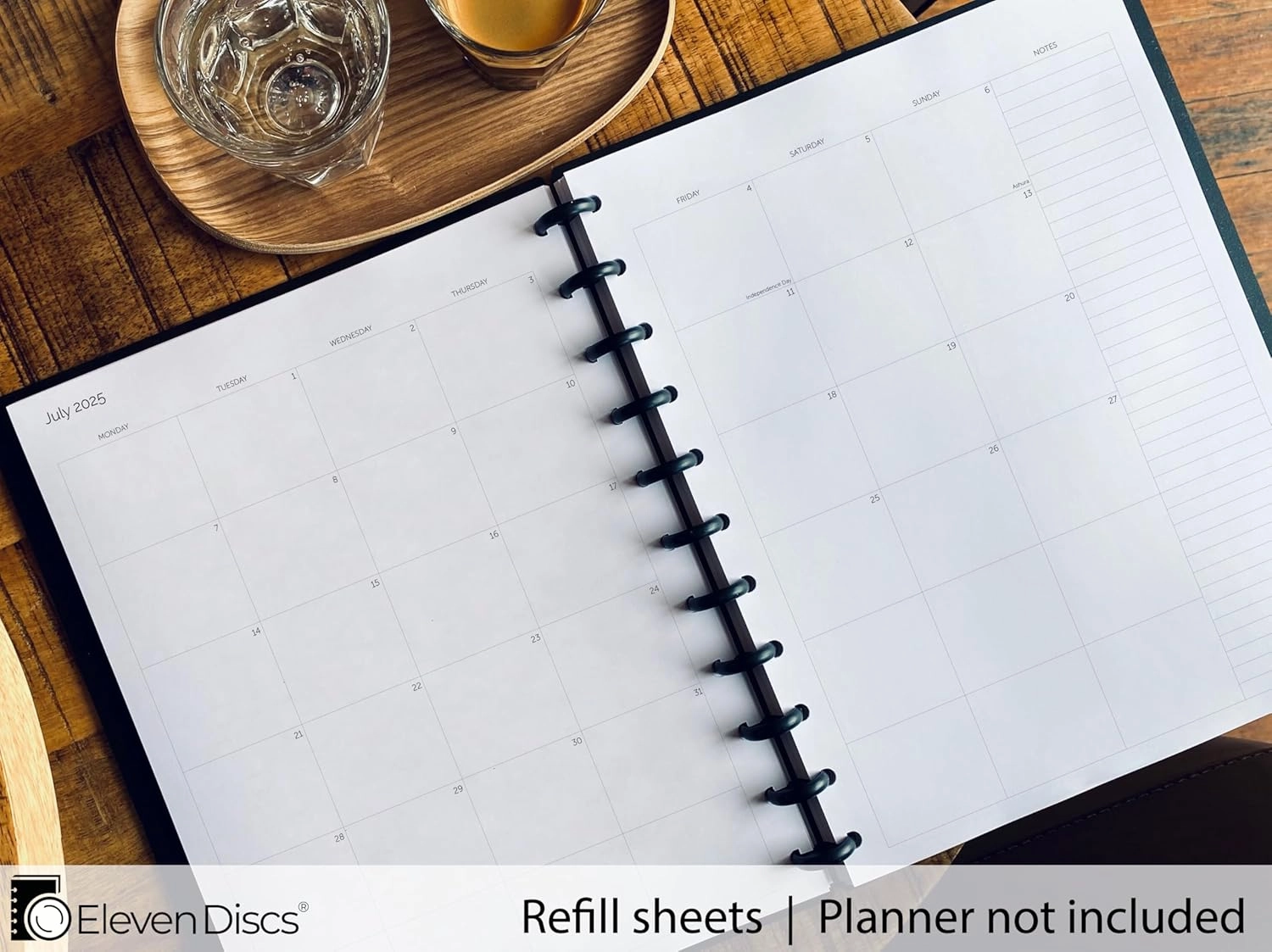 July 2025–June 2026 Academic Year Monthly Planner, Monday Start, Letter Size, Two Styles (Separated, Booklet), Premium Heavyweight Discbound Notebook Paper for Circa, Arc, TUL (38 Sheets)