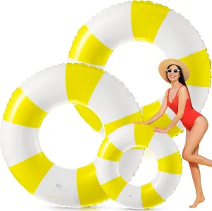 Jumbo Pool Floats 47.24 Inch Swimming Ring Striped Pool Rings Inflatable Tube Pool Tube for Kids Adult Swimming Pool Summer Beach Bachelorette Wedding Party Decor