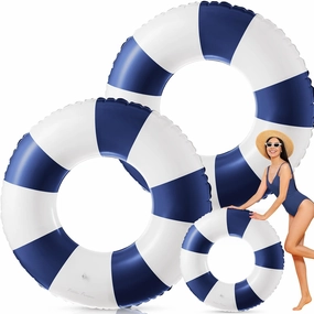 Jumbo Inflatable Pool Float 47.24 Inch Floaties Pool Tubes Classic Striped Pool Rings for Teens Adult Inflatable Inner Tube for Swimming Pool Beach
