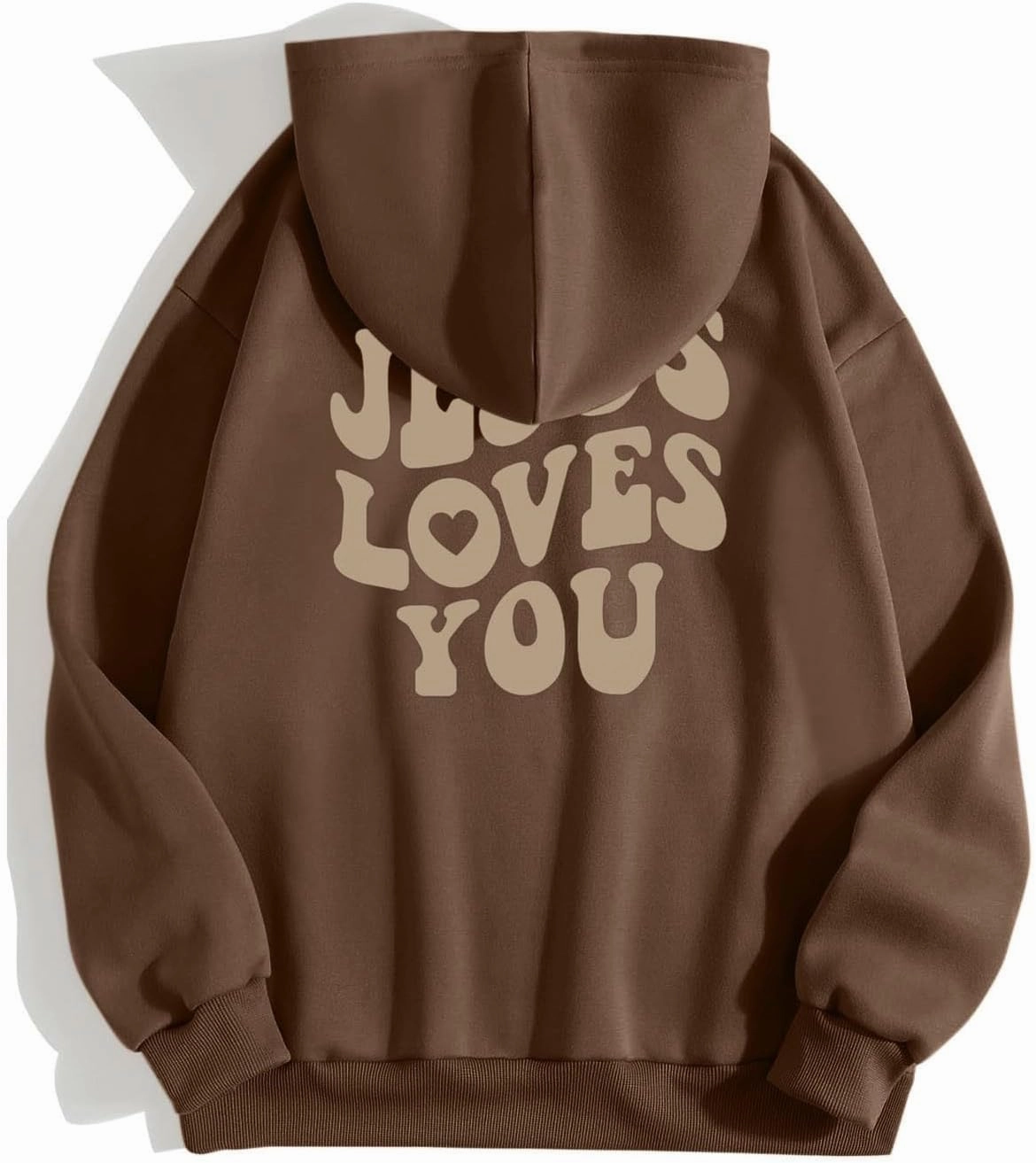 Juses Loves You Sweatshirt Spirit Letter Graphic Christian Faith Hoodies for Women with Hood Faith Over Fear Hoodie