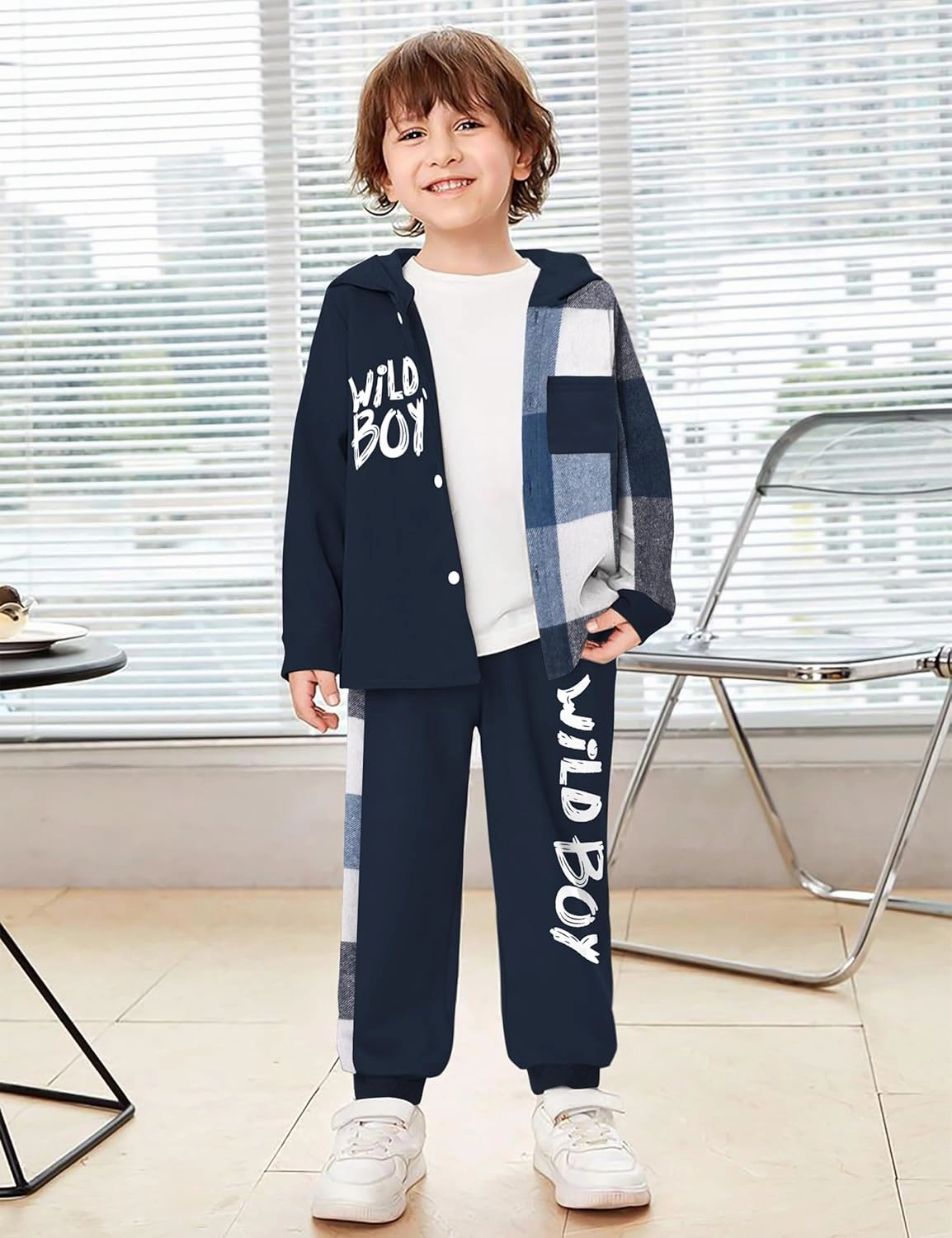KANGKANG Toddler Boy Clothes Plaid Long Sleeve Hoodie Sweatshirt   Pants 2pcs Fall Winter Boys Outfit Set
