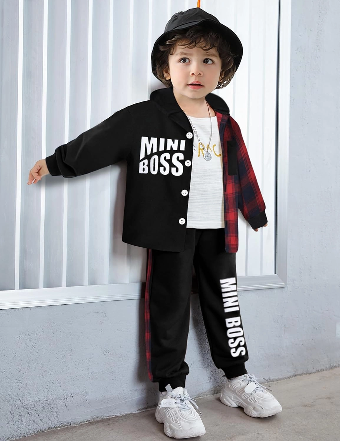 KANGKANG Toddler Boy Clothes Plaid Long Sleeve Hoodie Sweatshirt   Pants 2pcs Fall Winter Boys Outfit Set