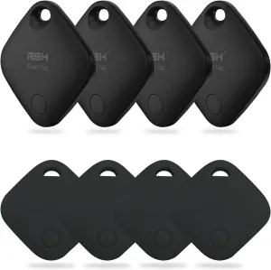 Key Finder 4 Pack Tag with Case Bluetooth Tracker for Luggage Works with Apple Find My Smart Tracker Locator for Suitcase, Bag, Backpack, Wallet, Replaceable Battery Smart tag Item Finder
