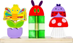 KIDS PREFERRED Eric Carle Toddler Toys The Very Hungry Caterpillar Wooden Stacking Toy with 10 Mix and Match Pieces for Creative Play and Coordination