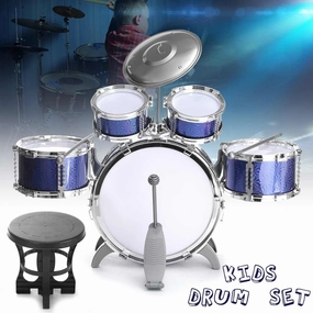 Kids Jazz Drum Set Junior Kit with Sticks