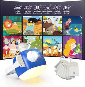 KOKODI Kids Story Projector for Toddlers, Book Projector with Educational Cards Toys for Boys Girls 1-6 Years Old, Story Telling Toys for Kids with Nightlight, Birthday Gifts for Boy