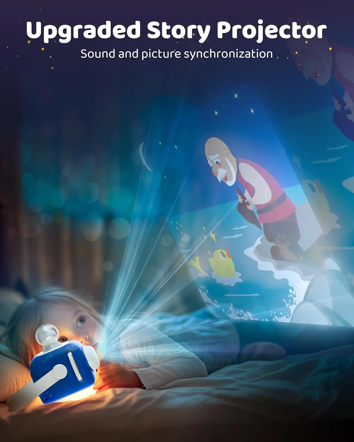 KOKODI Kids Story Projector for Toddlers, Book Projector with Educational Cards Toys for Boys Girls 1-6 Years Old, Story Telling Toys for Kids with Nightlight, Birthday Gifts for Boy