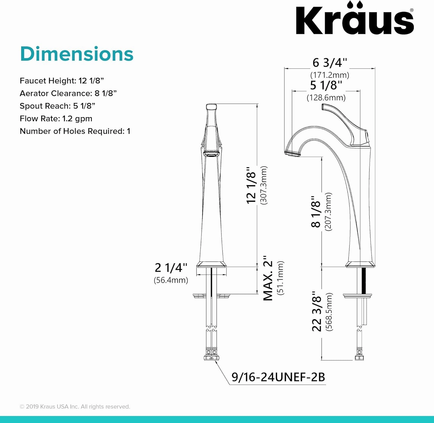 KRAUS KVF-1200SFS Arlo Single Handle Vessel Bathroom Faucet with Pop Up Drain, Spot-Free All-Brite Brushed Nickel (2 Pack)