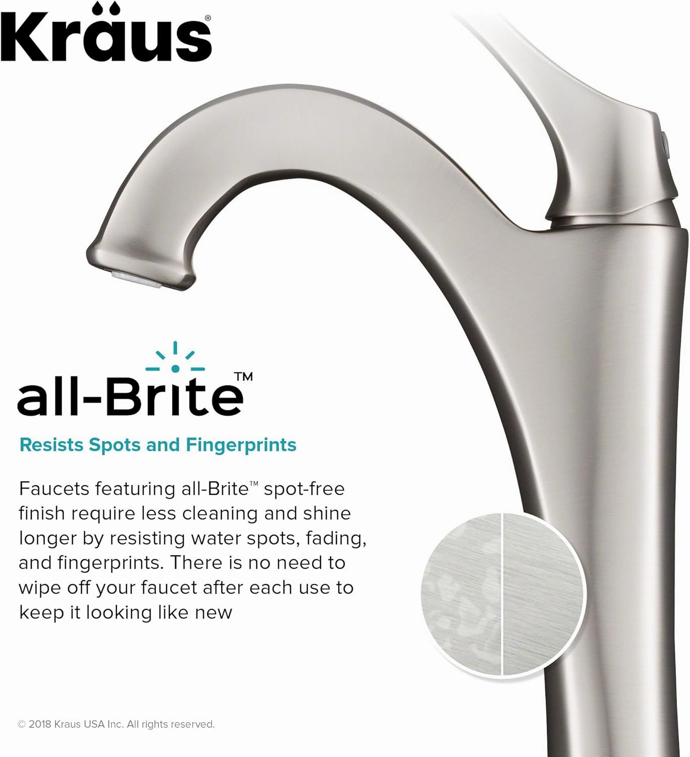 KRAUS KVF-1200SFS Arlo Single Handle Vessel Bathroom Faucet with Pop Up Drain, Spot-Free All-Brite Brushed Nickel (2 Pack)