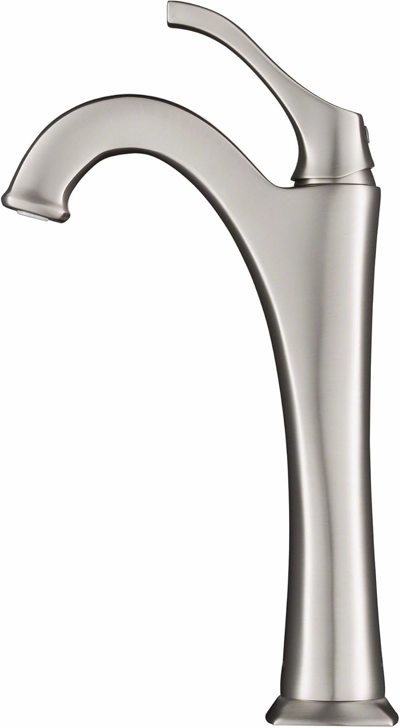 KRAUS KVF-1200SFS Arlo Single Handle Vessel Bathroom Faucet with Pop Up Drain, Spot-Free All-Brite Brushed Nickel (2 Pack)