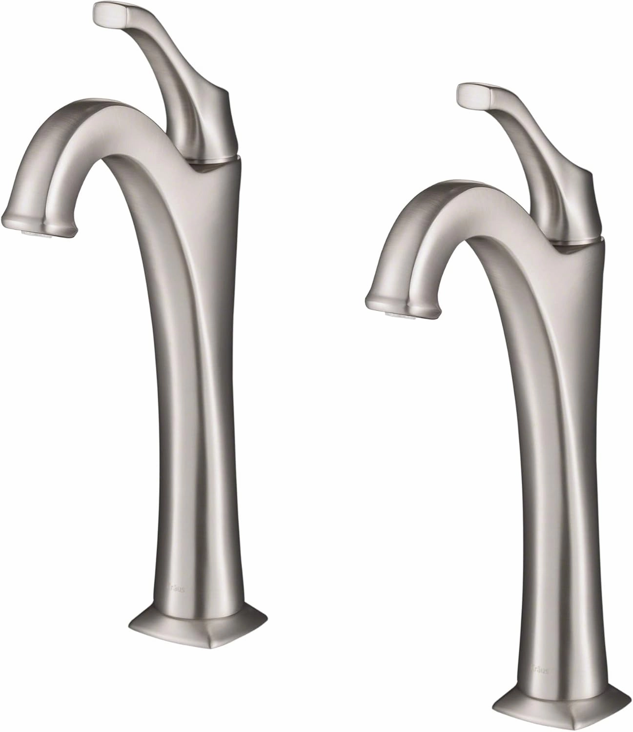 KRAUS KVF-1200SFS Arlo Single Handle Vessel Bathroom Faucet with Pop Up Drain, Spot-Free All-Brite Brushed Nickel (2 Pack)
