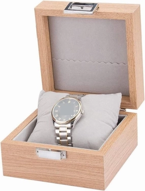 KYUSAR Watch Box Watch Holder Watch Organizer Display Watch Box Single Slot Wood Bracelet Bangle Holder Storage Case Organizer With Pillows Watch Case