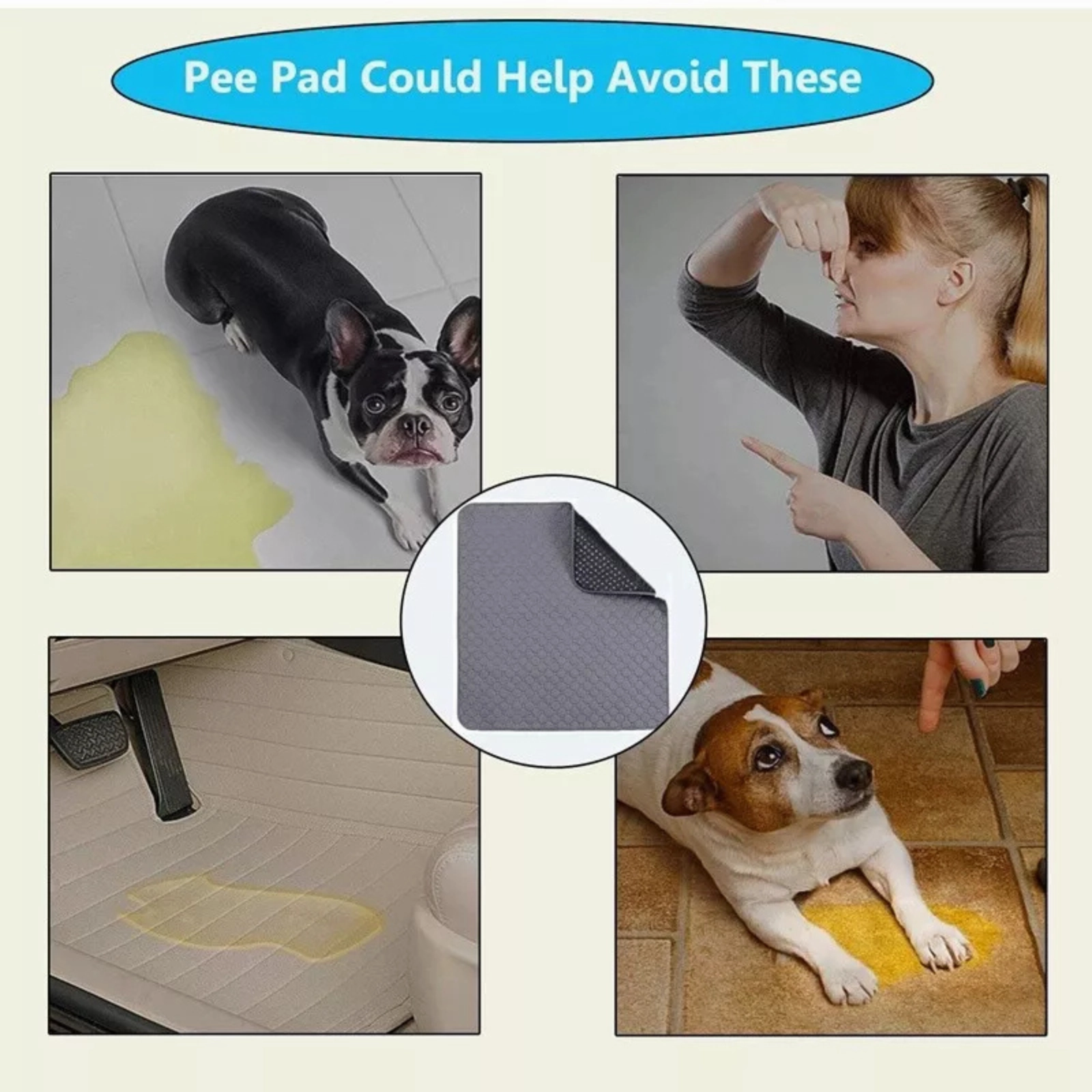 L 50cmx70cm Mat Pads Bed Absorbent Puppy Training Washable Pet Dog Pee Pad