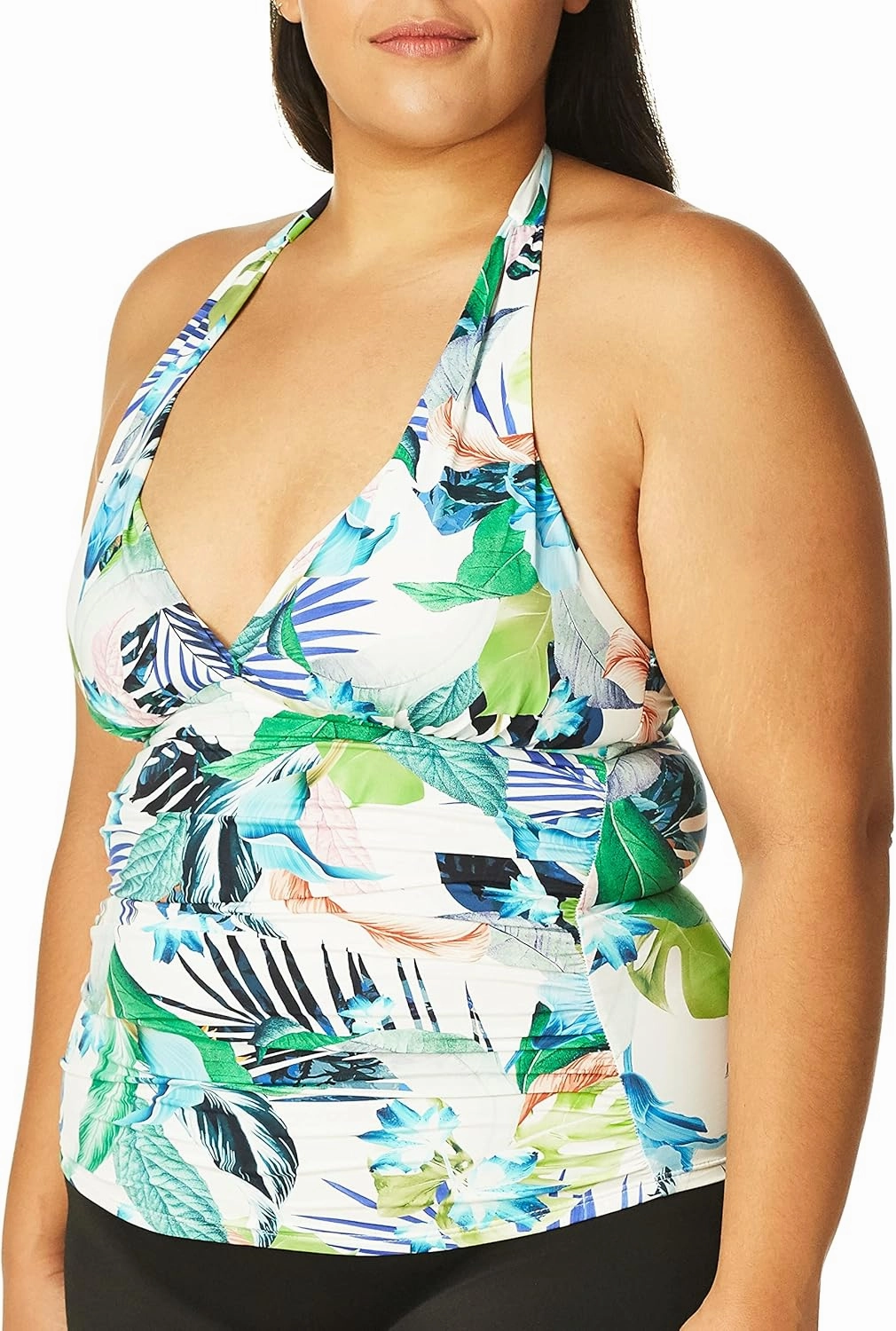 La Blanca Women's V-Neck Halter Tankini Swimsuit Top