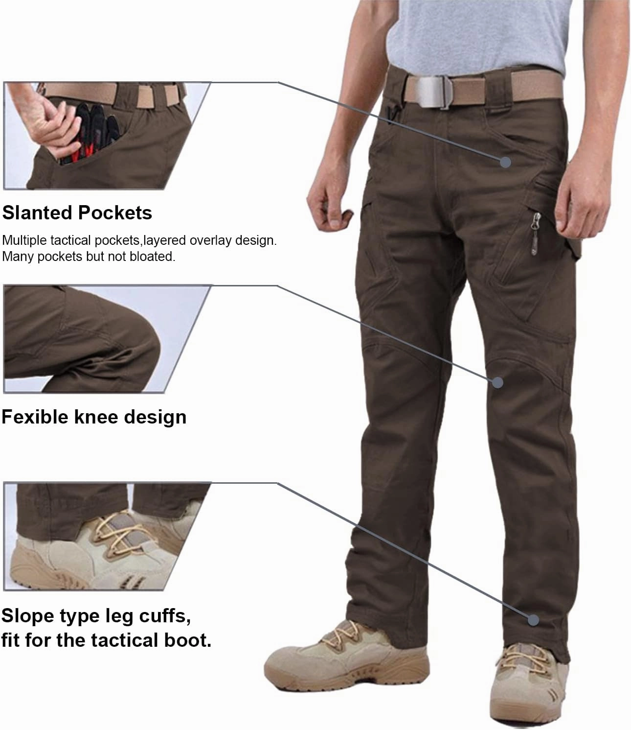 LABEYZON Men's Casual Cargo Work Pants Outdoor Lightweight Military Tactcial Pants for Men with 9 Pockets