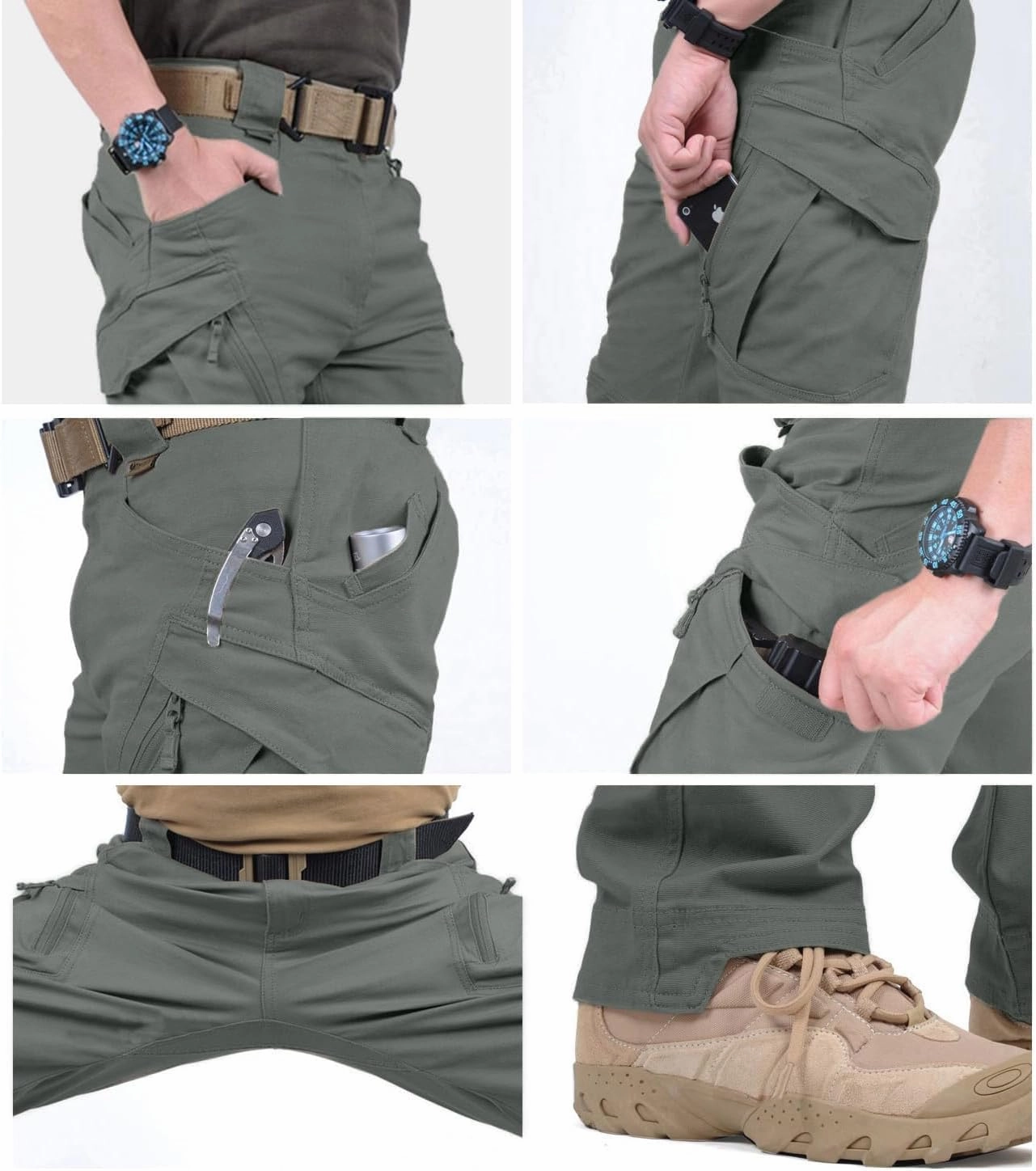 LABEYZON Men's Casual Cargo Work Pants Outdoor Lightweight Military Tactcial Pants for Men with 9 Pockets