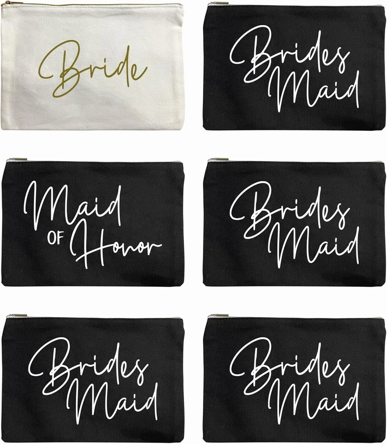 LADY&HOME Bridesmaid Makeup Bag Bride Vibe Team Bride Makeup Bag Wedding Party Cosmetic Bag Bridesmaid Proposal Gifts for Bridal Shower,Wedding,Bachelorette