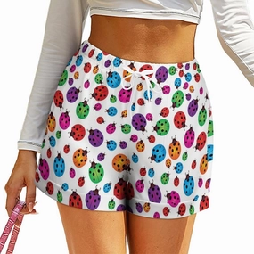 Ladybug Sweat Shorts Bermuda Short Womens Short Pants High Waisted Drawstring Casual Loose Bottom Board Shorts