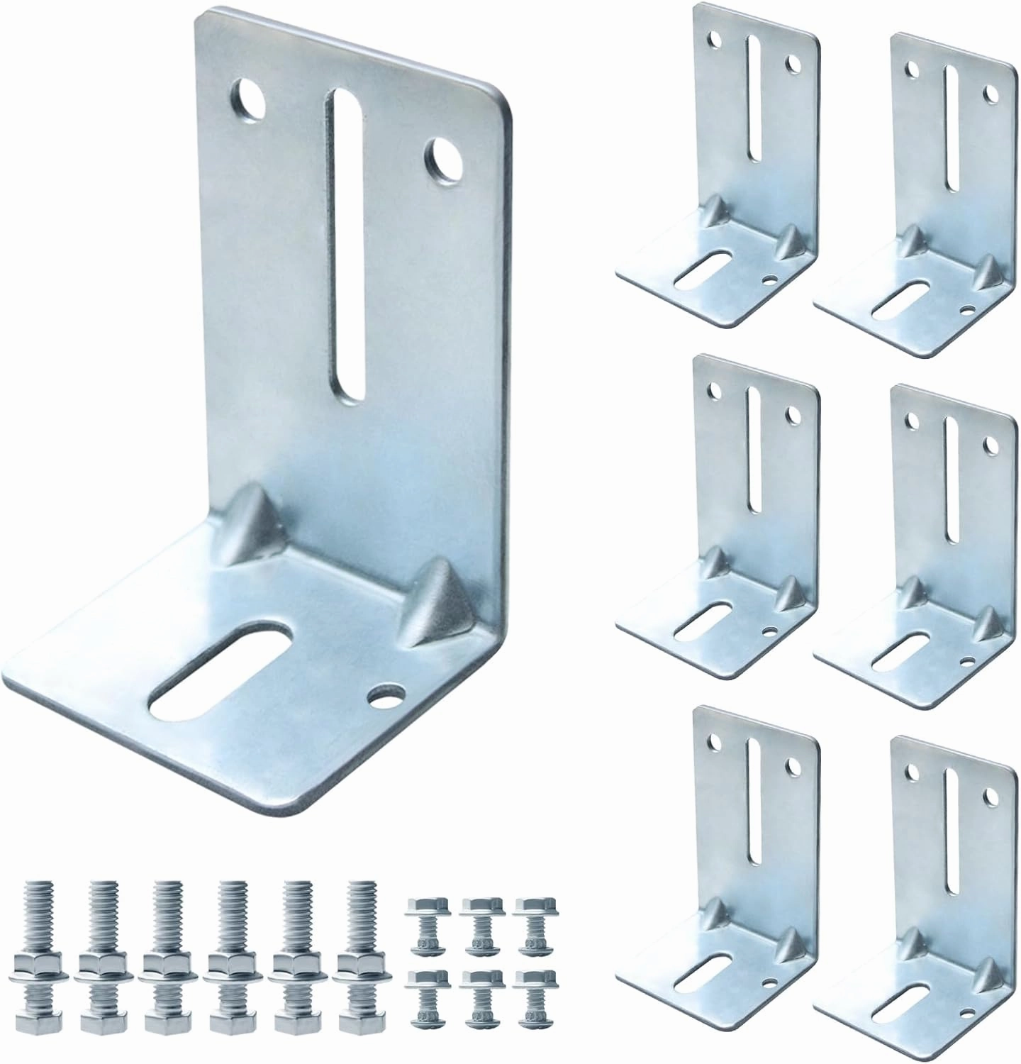 LAJIAOZ Heavy Duty Steel Garage Door Track Jamb Bracket Set, J6 Reinforcement Strut Brackets for Secure and Durable Garage Door Support, Universal Fit, Rust-Resistant, Easy Installation(6pcs)