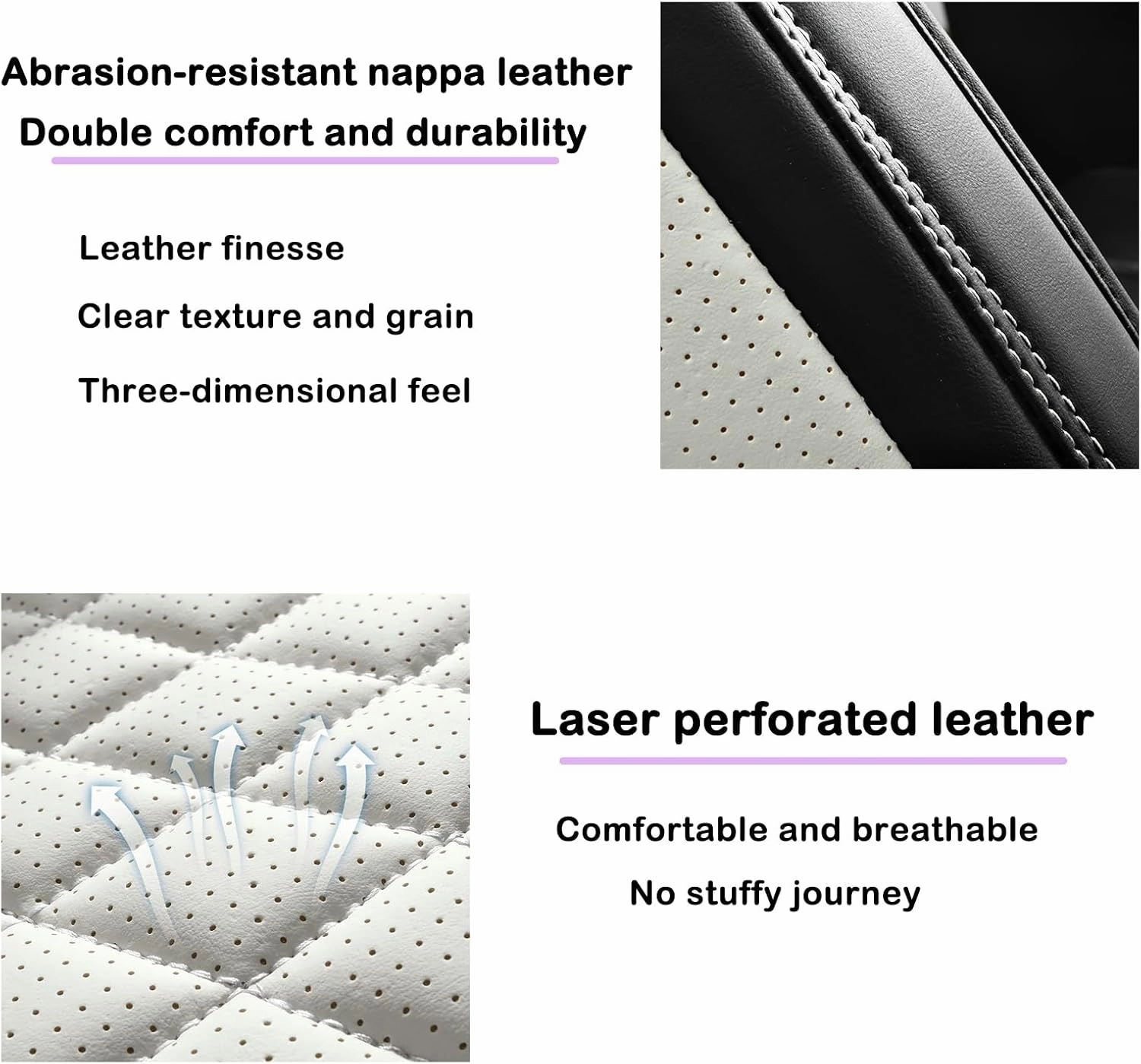 Leather Seat Cover for Ford Bronco Sport 2021-2024, Waterproof Soft Seat Covers with Airbag Compatible, Automotive Interior Accessories Seat Cushions and Seat Protectors(Black, 5 Seats)
