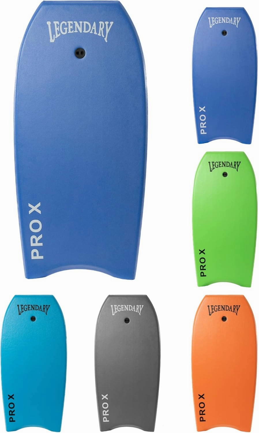 Legendary Pro X Bodyboard for Beach with Hard Slick Bottom, Boogie Boards for Kids & Adults, Heat Sealed with EPS Core, Leash
