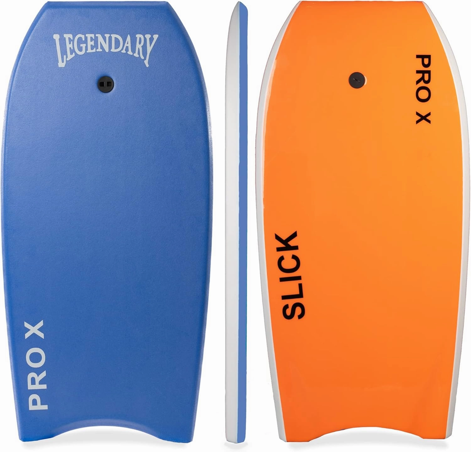 Legendary Pro X Bodyboard for Beach with Hard Slick Bottom, Boogie Boards for Kids & Adults, Heat Sealed with EPS Core, Leash